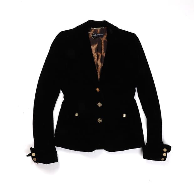  Dolce & Gabbana 3B Velvet Blazer 