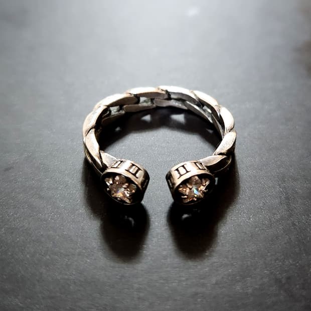 큐빅 체인반지 /히스테릭글래머/