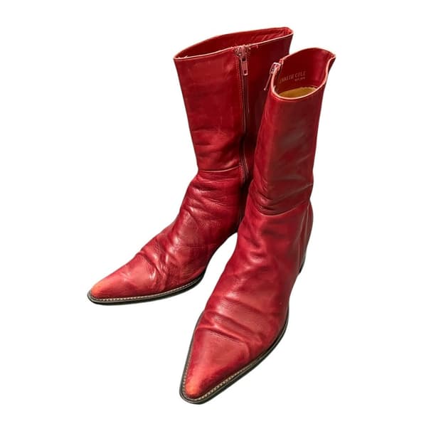 BURGUNDY LEATHER BOOTS