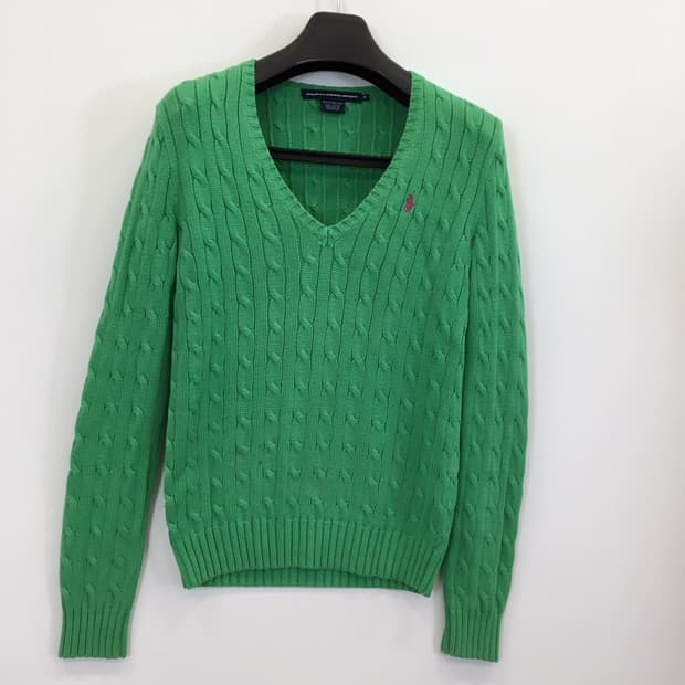 폴로 랄프로렌 그린 케이블니트 M