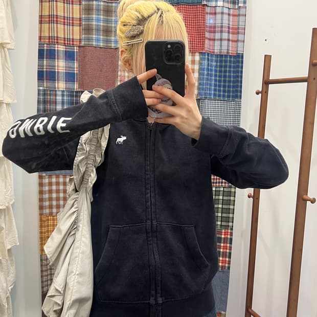 아베크롬비 키즈 블랙 후드집업 