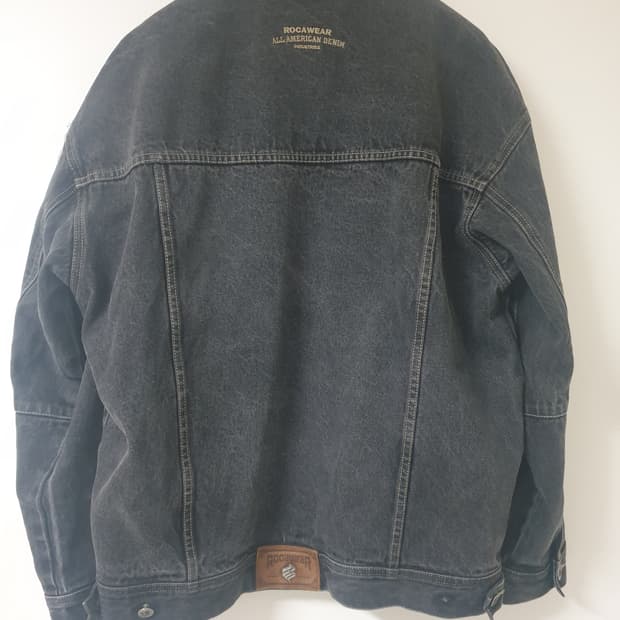 로카웨어 rocawear 데님 빈티지 흑청 자켓 L