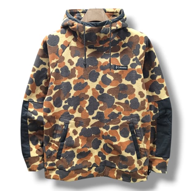 [L] 컬럼비아 카모플라쥬 플리스 후드티셔츠
