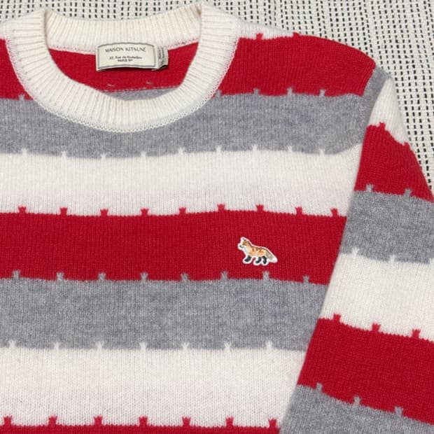 메종키츠네 스트라이프 니트 