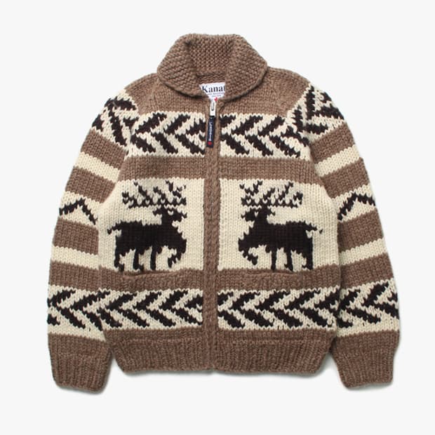  KANATA "Brown Knit Zip-up"