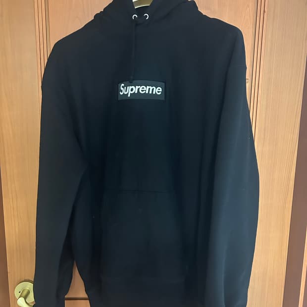 슈프림 박스로고 블랙 후드