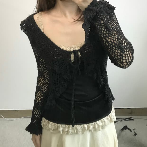 빈티지 크로셰 가디건