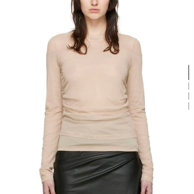 Helmut lang sheer top beige