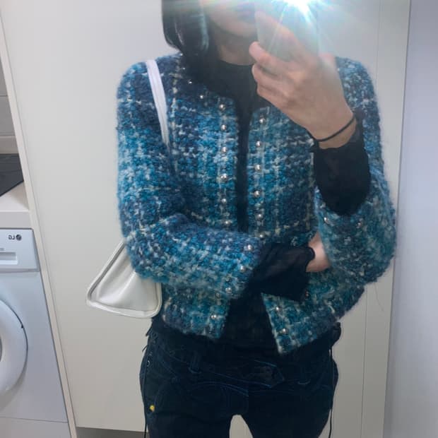 💙희귀컬러💙스터드트위드자켓