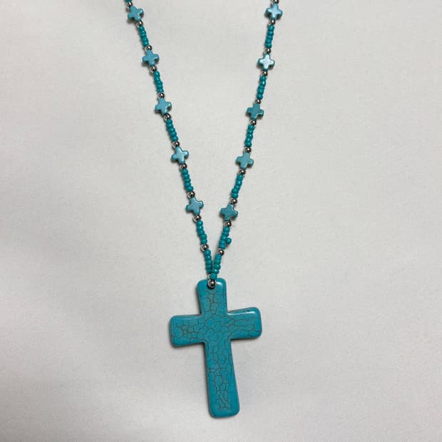 민트 십자가 punk 펑크 갸루 오리엔탈 목걸이
