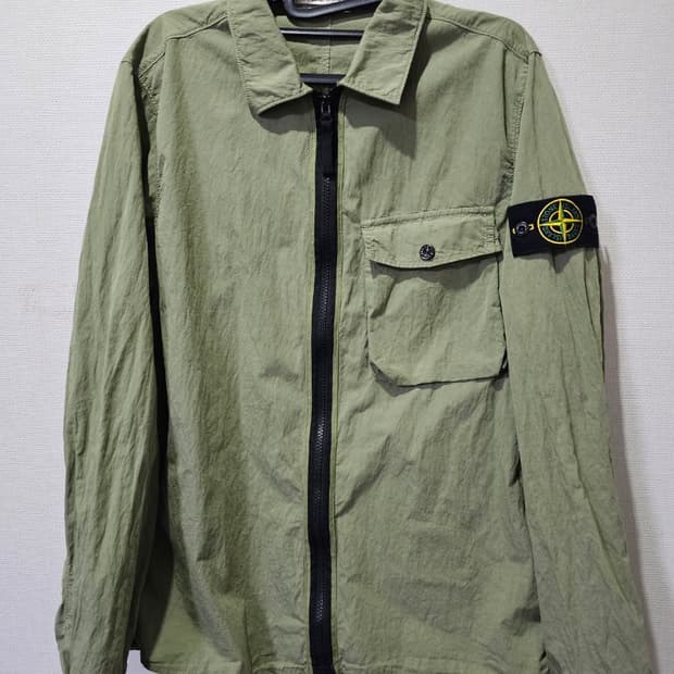 정품 스톤아일랜드 올리브 카키 오버셔츠 90 / S