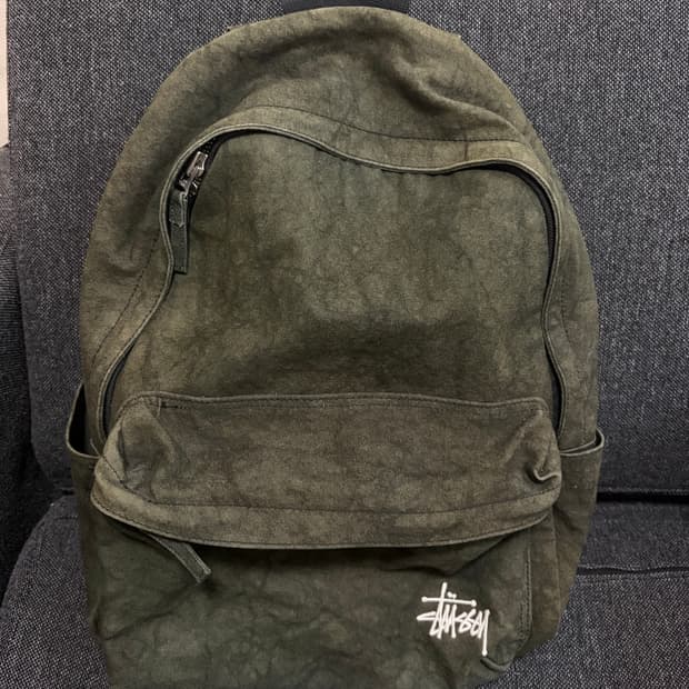 스투시 캔버스 백팩 워시드 블랙