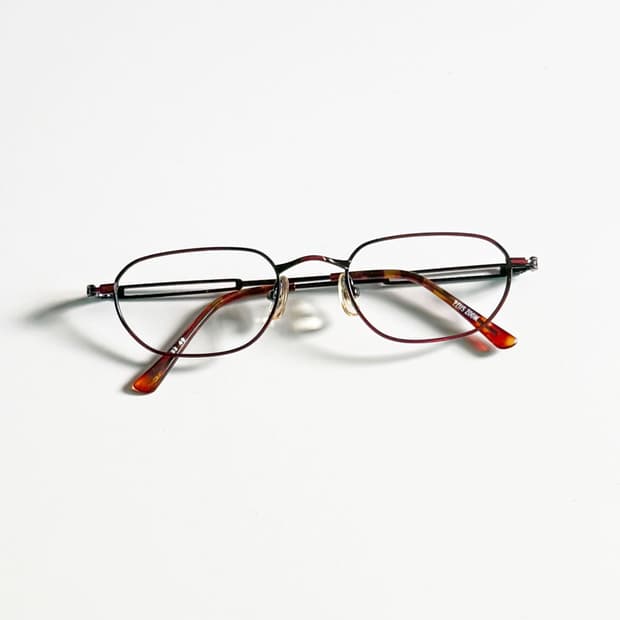 90s PLUS ZOOM 슬림 스퀘어 그라데이션 메탈 빈티지 안경