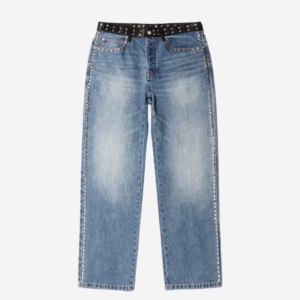 [36] 스투시 x 웨일즈 보너 스터드 진 워시드 블루