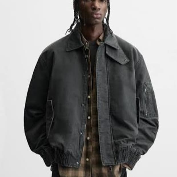 정가14만(새제품L) 자라 빈티지 왁스자켓 항공점퍼 블루종 마원 cwu