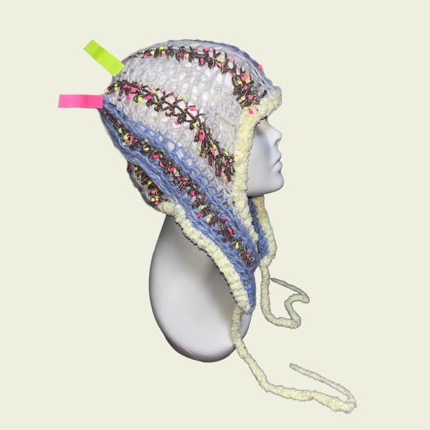 Handmade baby alpaka earflap hat