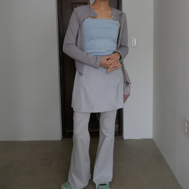노컨텐츠 A-line zipper skirt pants
