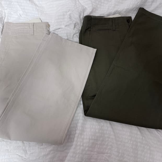 25SS 포터리 린넨 오피서 치노 팬츠 다크올리브, 라이트베이지 1사이즈