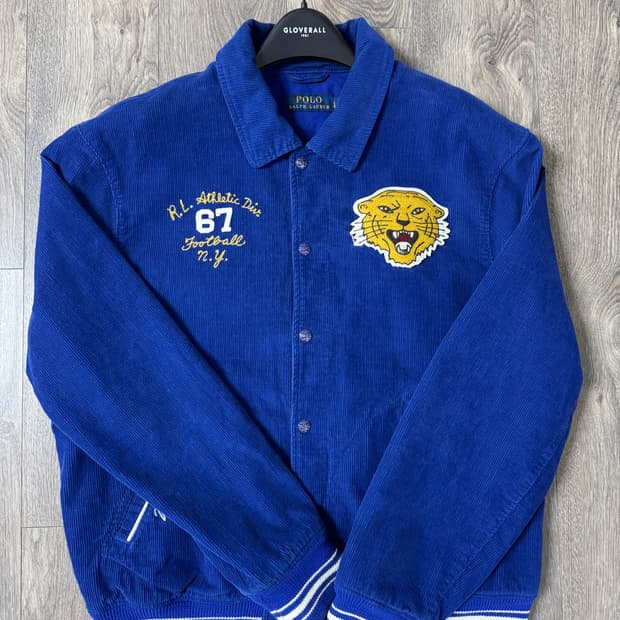 L 폴로 랄프로렌 코듀로이 바시티 블루종 자켓