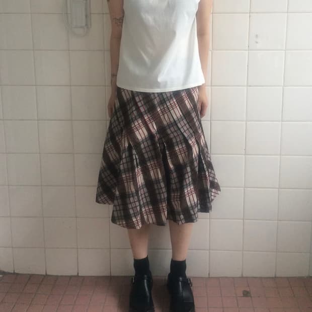 hiroko bis 체크 스커트