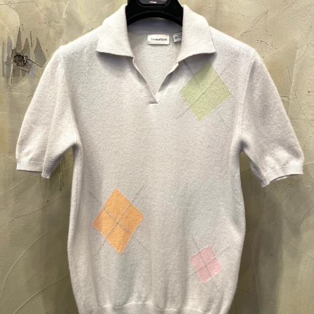 Tse 캐시미어100% 반팔 카라니트 55~66