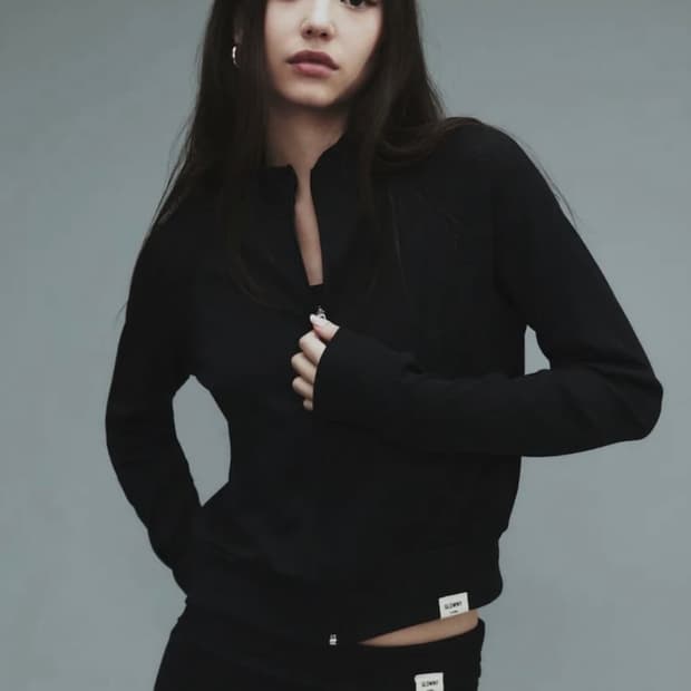 글로니 g classic rib track zipup (black)