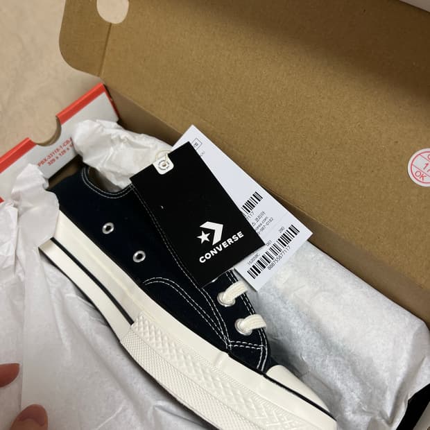 새제품 280) 컨버스 척70 로우 블랙 + 정품 고무끈