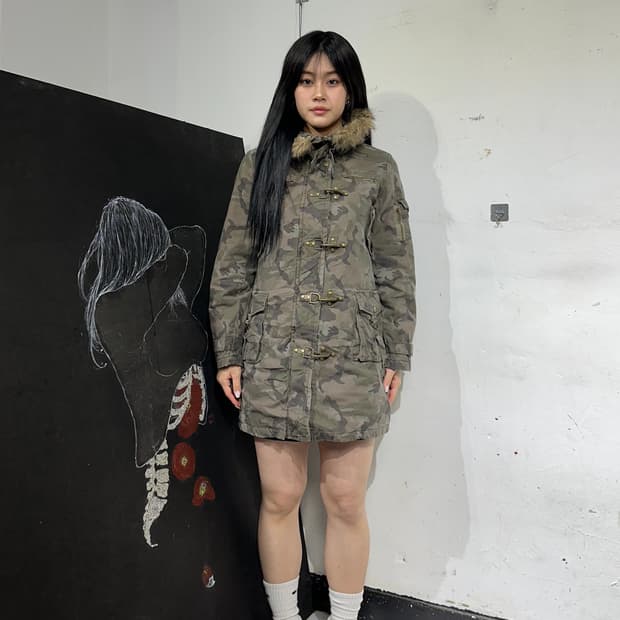 Jpn 크레이지엔젤 토클 포인트 카모 롱자켓 야상