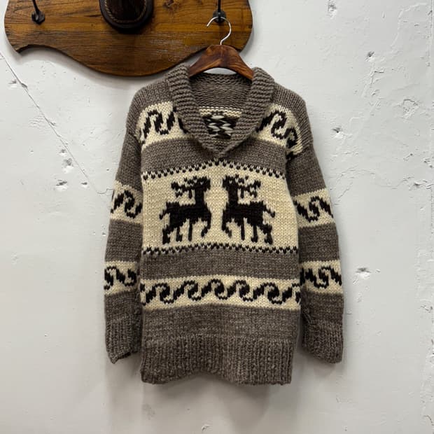 44) Shawl Collar Knit Sweater