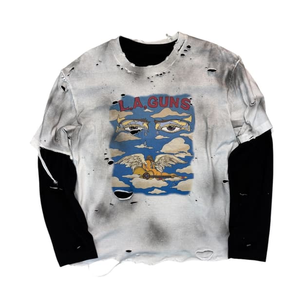 L.A.GUNS distressed washed tees (긴팔 포함) 