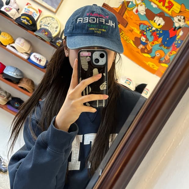 타미힐피거 데님 볼캡
