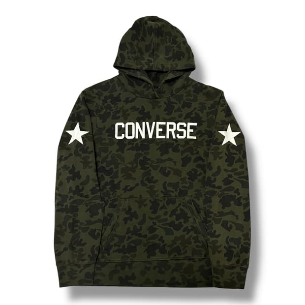 Converse 카키 브라운 화이트 카모플라쥬 후드티