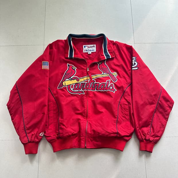 [L] 마제스틱 세인트루이스 카디널스 어센틱 후리스 안감 자켓
