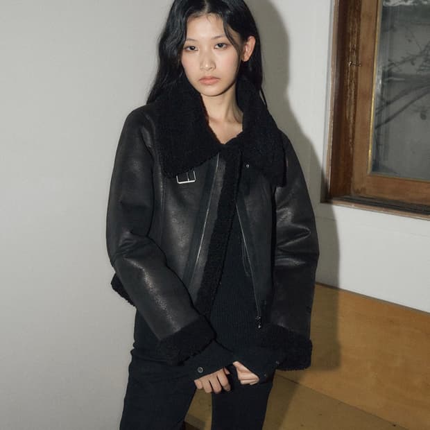 헬레네파리스 피티드 스웨이드 무스탕 [블랙]