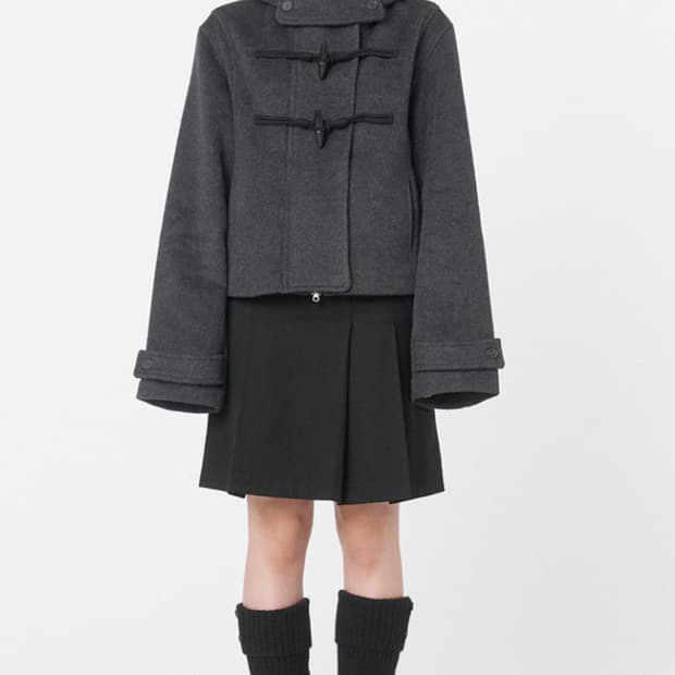 (택포) 미세키서울 후디 숏코트 차콜