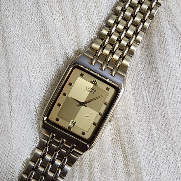 빈티지 SEIKO 세이코 쿼츠 사각 금장 시계