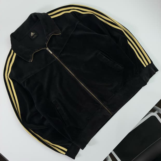 Adidas  아디다스 사이드라인 블랙 벨벳 트랙탑 져지 