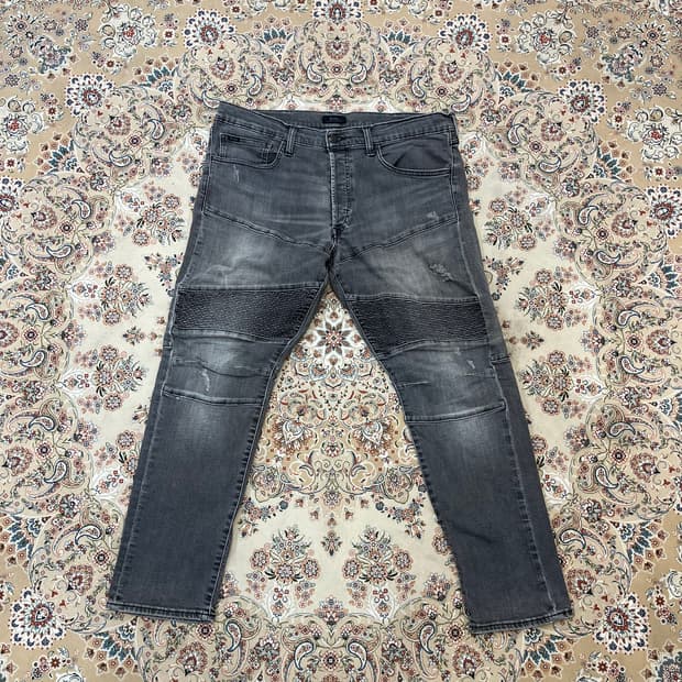 폴로 바이커 흑청 데님 팬츠 바지