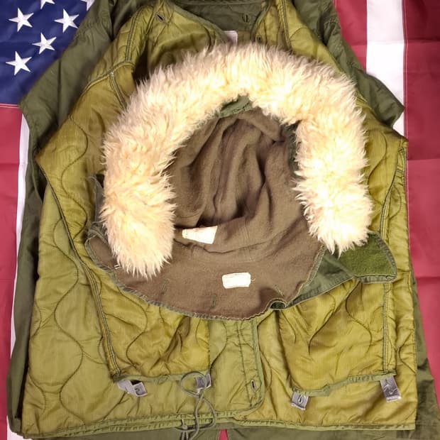 오리지날 미군 M-65 개파카 후드 양털 라지사이즈 풀셋트