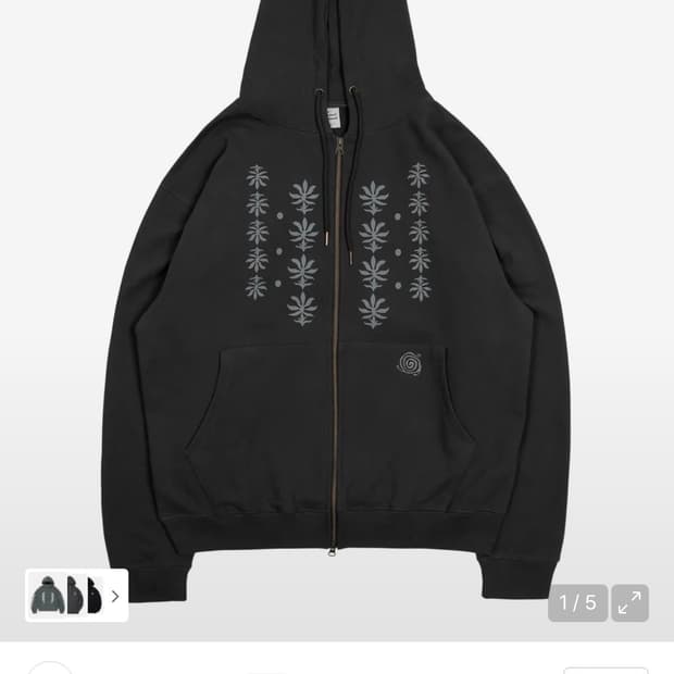 더콜디스트모먼트 에스닉 후드집업 차콜 M