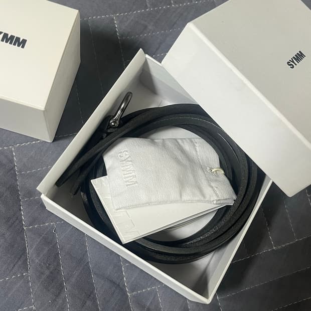 (새상품) symm 더블 씬 레더 벨트 double thin belt