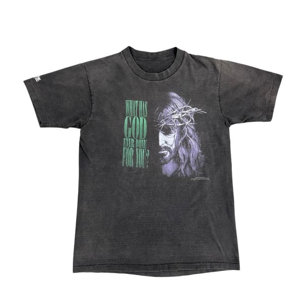 빈티지 90s Jesus 지저스 페이드 티셔츠