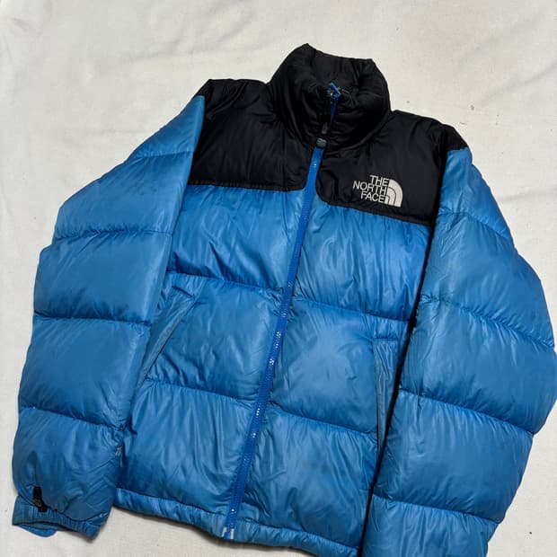 90 노스페이스 700 블랙 블루 눕시 패딩