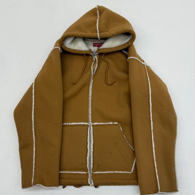 슈프림 포우 셔링 후드 자켓 탄 - 21FW
