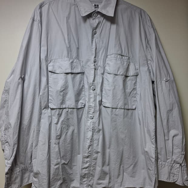 유니클로U 유틸리티 셔츠 XL(라이트 블루)