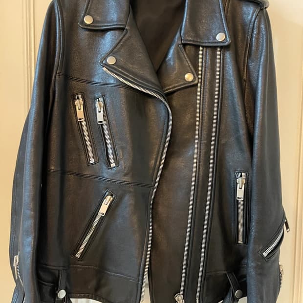 램스킨레더 바이커자켓 블랙/L사이즈