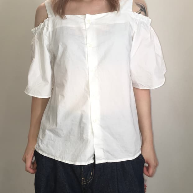 jpn vintage 화이트 오프숄더 블라우스