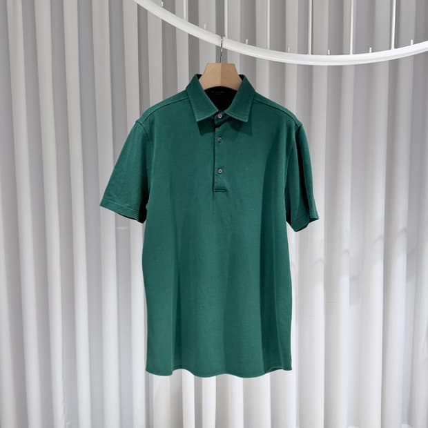 (A+/XL) / 로로피아나 레귤러 핏 폴로 카라 반팔 티셔츠 그린