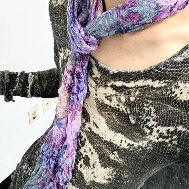 “Vintage” Purple Oriental Scarf