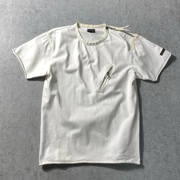 [M] Schott NYC 쇼트 레더패치워크 밀리터리 반팔